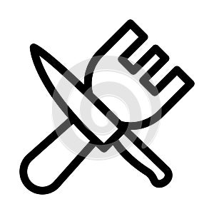 Fork Knife line vector icon which can easily modify or edit