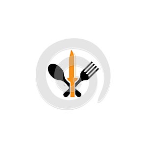 Fork knife logo template vector