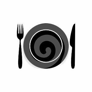 Fork knife and plate icon vector design