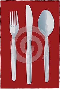 Fork, knife and spoon