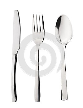 fork, knife, spoon, cutlery isolated on white background, clipping path