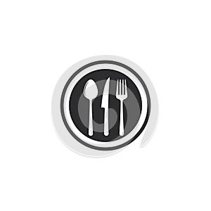 fork knife spoon for restaurant and food logo template vector icon illustration