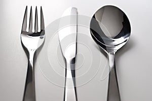 Fork, knife and spoon silverware