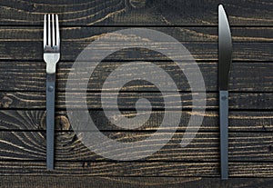 Fork and knife on table