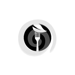 Fork leaf logo template vector