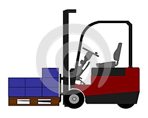 Fork lift with boxes