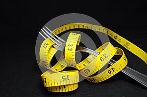 Fork and meter, diet concept