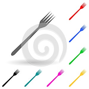 fork multi color style icon. Simple glyph, flat vector of kitchen tools icons for ui and ux, website or mobile application