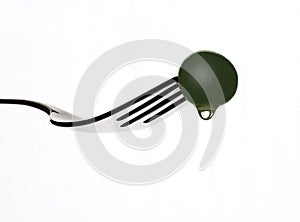 Fork with an olive