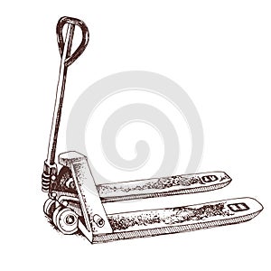 Fork pallet truck vector illustration