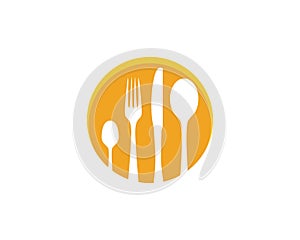 Fork, plate, spoon icon vector