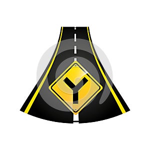 Fork road sign concept graphic