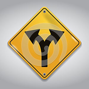 fork road sign. Vector illustration decorative design
