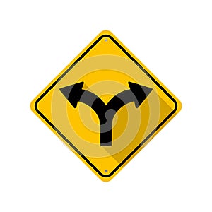 Fork in the road signs. road sign isolated on background. vector illustration