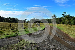 Fork in a rural dirt road