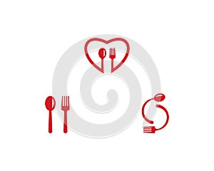 fork and spoon icon vector