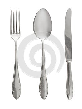 Fork, spoon and knife photo