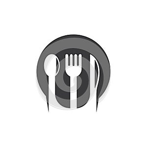 fork,spoon and knife  icon vector illustration
