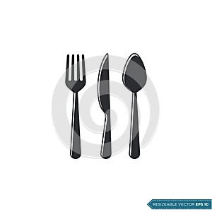 Fork Spoon Knife Icon Vector Template Illustration Design