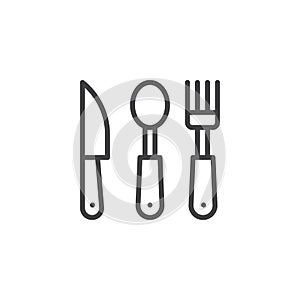 Fork spoon knife outline icon