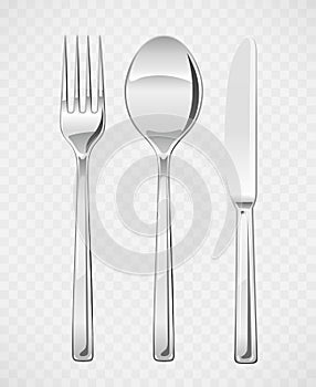 Fork, spoon, knife. Set of utensils for eating