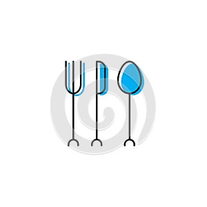 Fork, spoon, knife vector icon illustration design isolated on white