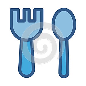 Fork Spoon line vector icon which can easily modify or edit