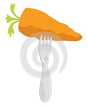 Fork stabbing a carrot