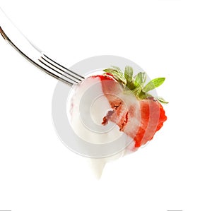 Fork with strawberry