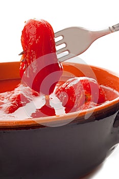 Fork with tomato