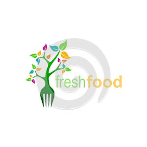 Fork tree logo design for restaurant