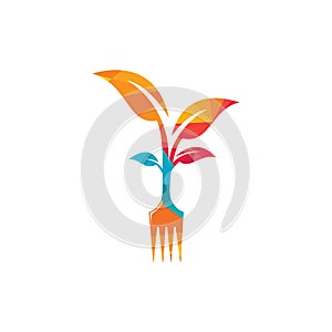 Fork tree vector logo design. Restaurant and farming logo concept.