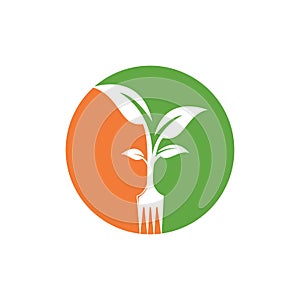 Fork tree vector logo design. Restaurant and farming logo concept.