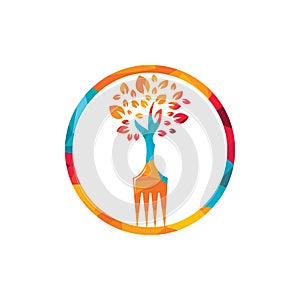 Fork tree vector logo design. Restaurant and farming logo concept.