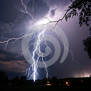 Forked Lightning on a Black Sky