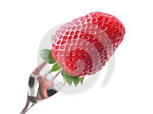 Forked strawberry photo