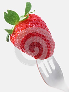 Forked strawberry photo