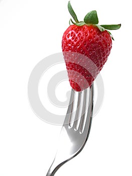 Forked strawberry photo