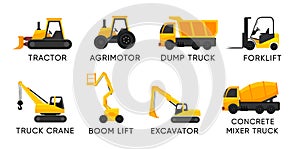 Forklift with boom lift and others trucks