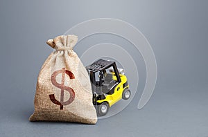 A forklift cannot lift a dollar money bag. Strongest financial assistance, support of business and people. Stimulating the economy