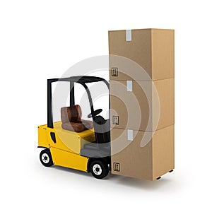 Forklift with cargo