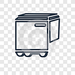 Forklift concept vector linear icon isolated on transparent back