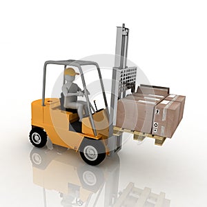 Forklift with driver