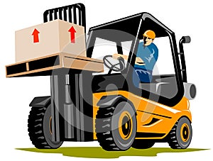 Forklift with driver photo