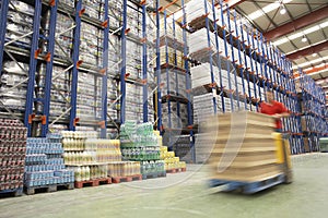 Forklift Driver In Warehouse