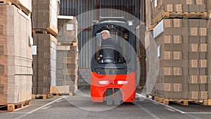 Forklift driving backwards