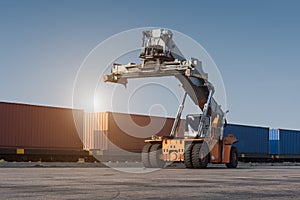 forklift handling container box