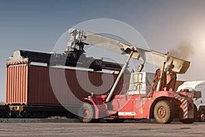 forklift handling container box