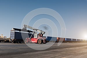 forklift handling container box