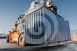 forklift handling container box